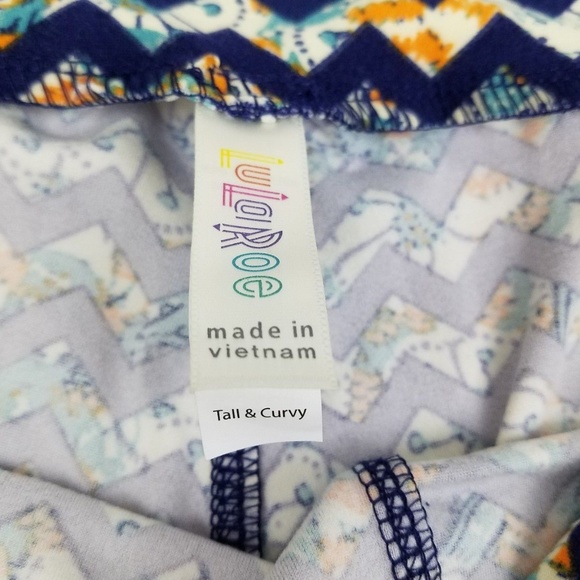 NWOT Lularoe TC Leggings Plus Tall Curvy Blue - Picture 5 of 5